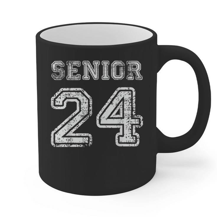 Class Of 2024 Senior Graduation Tee Back To School Vintage Graphic Print Coffee Mug