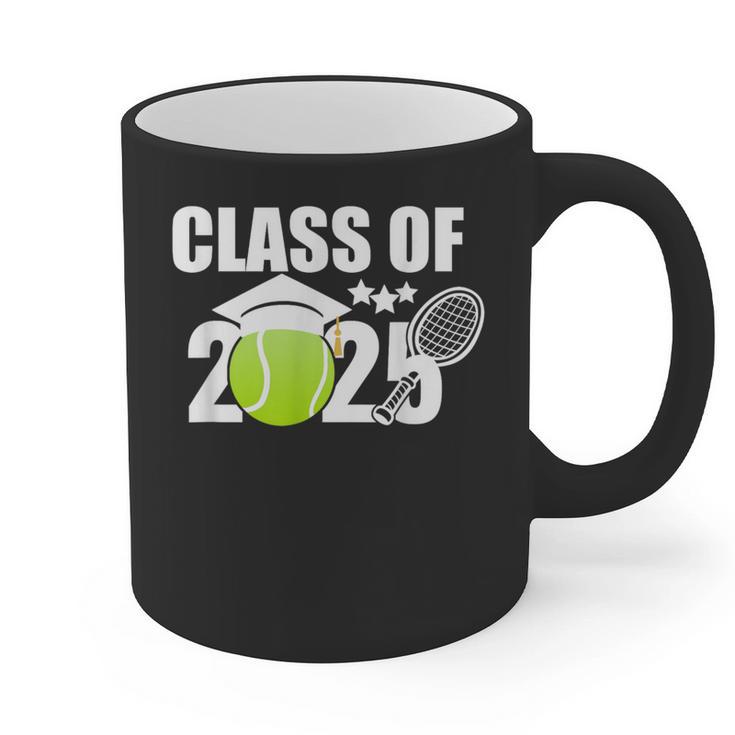 Class Of 2025 Graduation Senior Tennis Player Graphic Print Coffee Mug