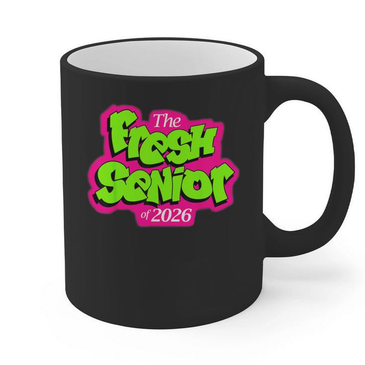 Class Of 2026 Fresh Senior 90s TV Style Retro Graduation Graphic Print Coffee Mug