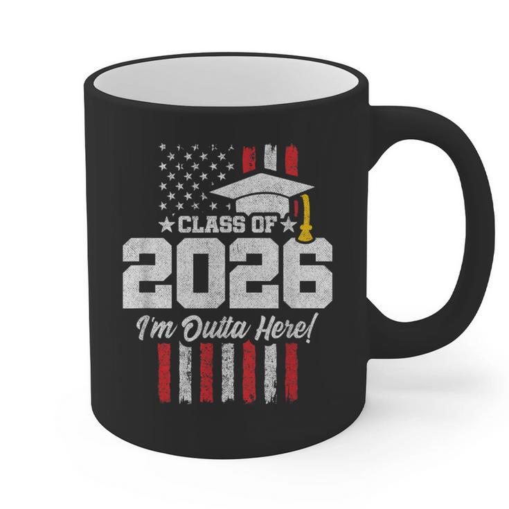 Class Of 2026 Senior Graduation American Flag Senior 2026 Graphic Print Coffee Mug