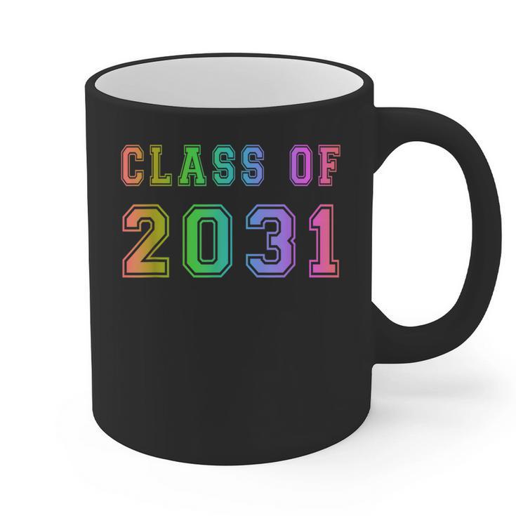 Class Of 2031 High School Graduation Date Kindergarten Shirt Graphic Print Coffee Mug
