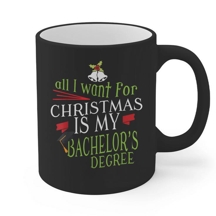 College Student Christmas Bachelors Degree Graduation Graphic Print Coffee Mug