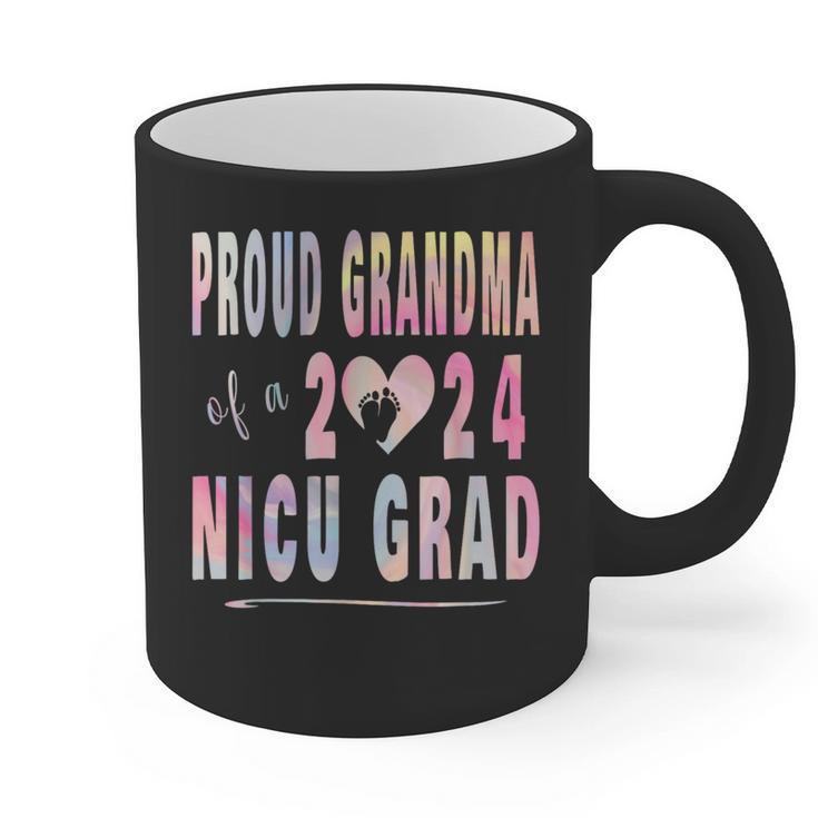Colorful Proud Grandma 2024 NICU Graduate Baby Graduation Graphic Print Coffee Mug