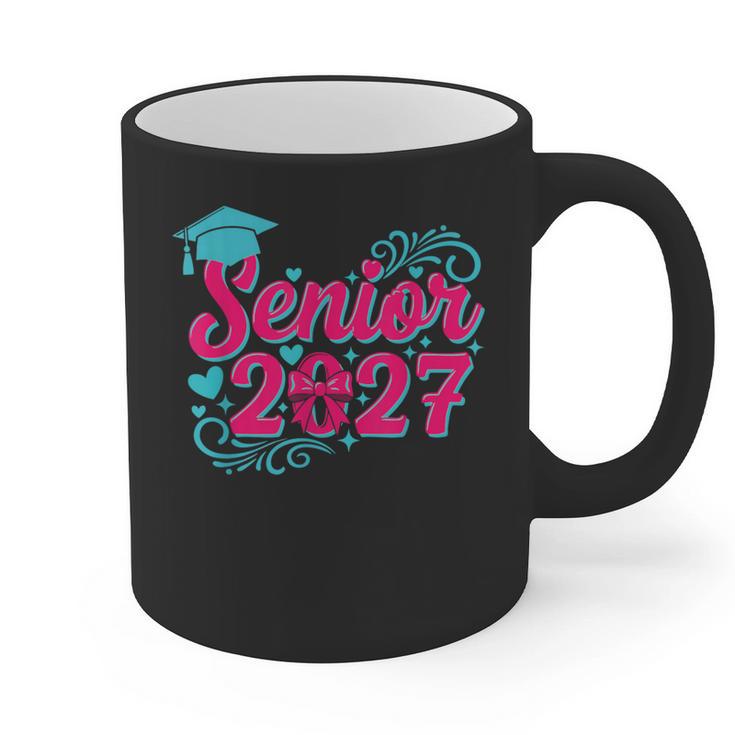 Coquette Pink Bow Senior 2027 Class Of Graduation Graphic Print Coffee Mug