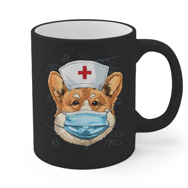 Corgi Dog Nurse RN Nursing School Graduation Graphic Print Coffee Mug