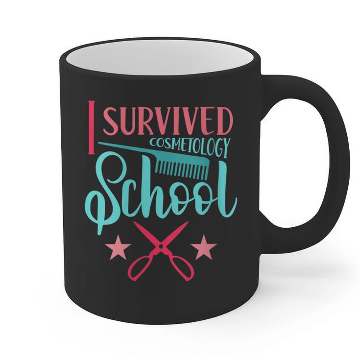 Cosmetology Graduation Tee I Survived Cosmetology School Graphic Print Coffee Mug