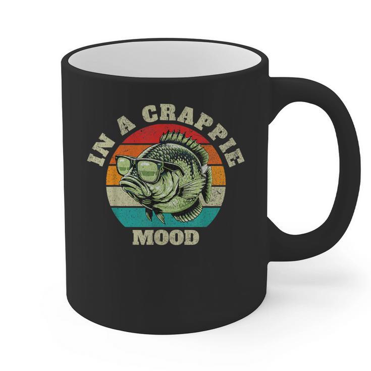 In A Crappie Mood Retro Fishing Sarcastic Dad Graphic Print Coffee Mug