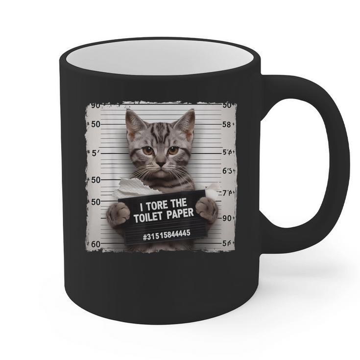 Cute Cat Mugshot Humorous Cat For Cats Lover Cat Mom Cat Dad Graphic Print Coffee Mug