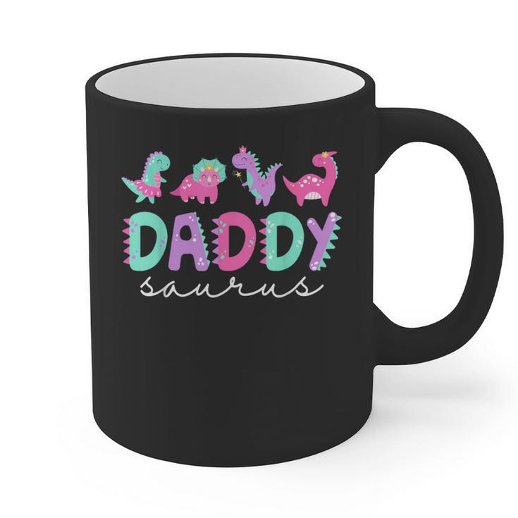 Cute Daddy Saurus Dad Dinosaur Birthday Boy Girl Family Graphic Print Coffee Mug