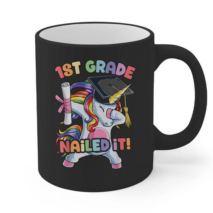 Dabbing 1st Grade Unicorn Graduation Class Of 2021 Nailed It Graphic Print Coffee Mug
