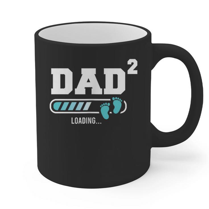 Dad 2 Second Time Dad Dad Of Two Graphic Print Coffee Mug
