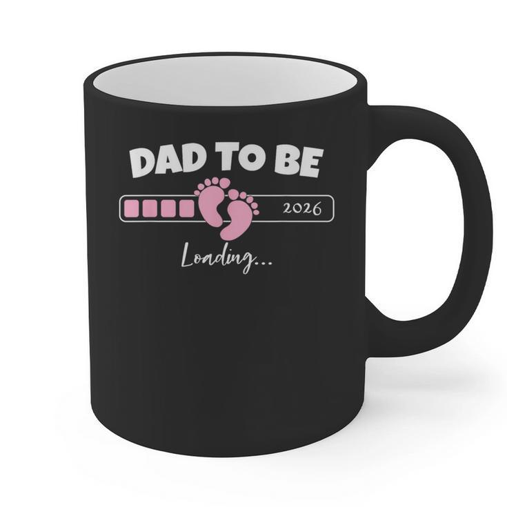 Dad To Be 2026 Loading Pink Little Girl Pregnancy Reveal Graphic Print Coffee Mug