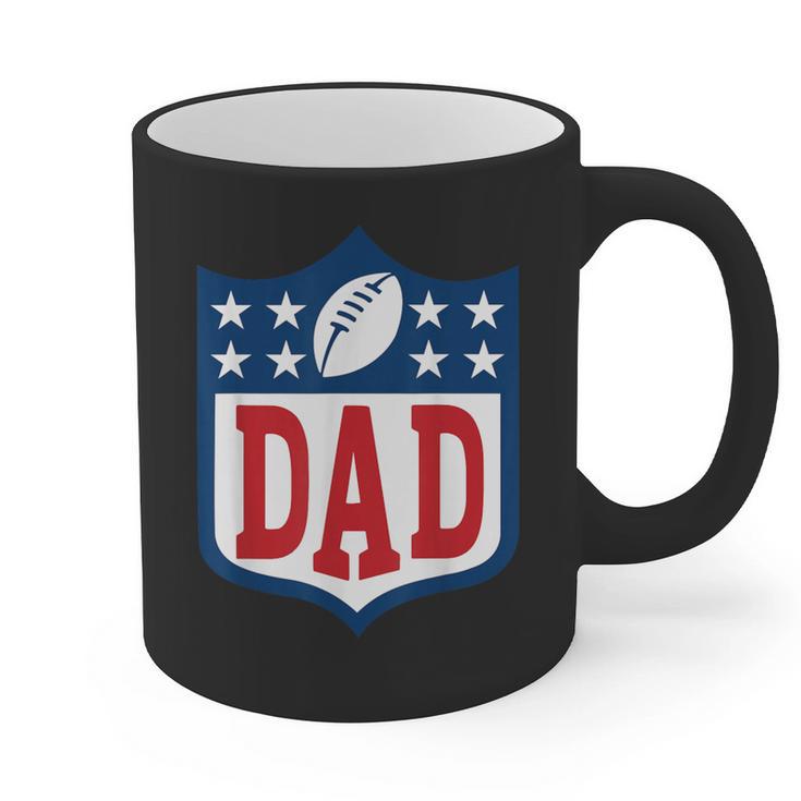 Dad American Football Happy Birthday Family Matching Retro Graphic Print Coffee Mug