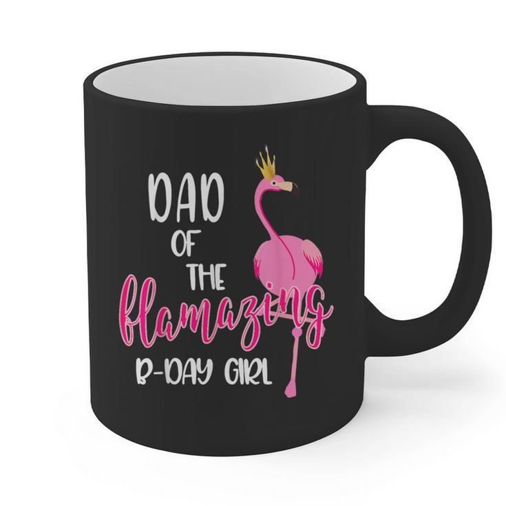 Dad Of B-Day Girl Flamazing Pink Flamingo Birthday Party Graphic Print Coffee Mug