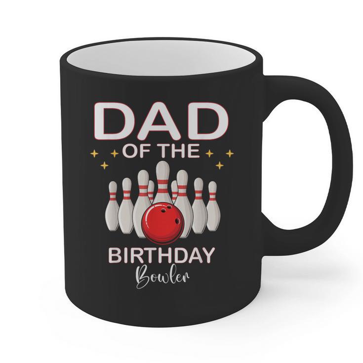 Dad Of The Birthday Bowler Kid Boy Girl Bowling Party Family Graphic Print Coffee Mug