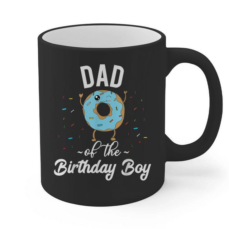 Dad Of The Birthday Boy Donut Theme Party Blue Father Graphic Print Coffee Mug