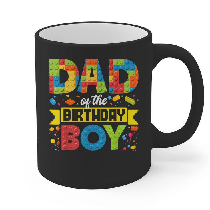 Dad Of The Birthday Boy Master Builder Kids Building Blocks Graphic Print Coffee Mug