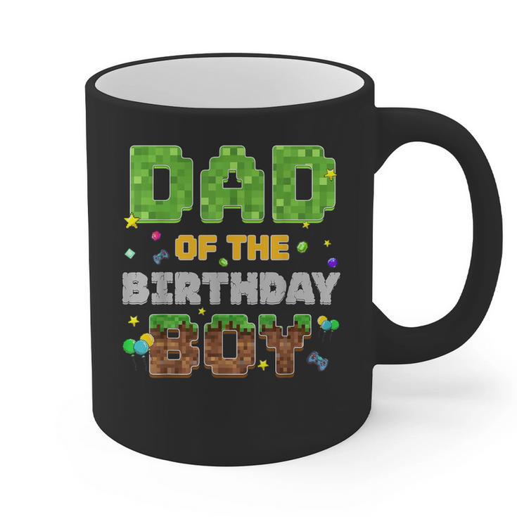 Dad Of The Birthday Boy Pixel Gamer Party Matching Family Graphic Print Coffee Mug