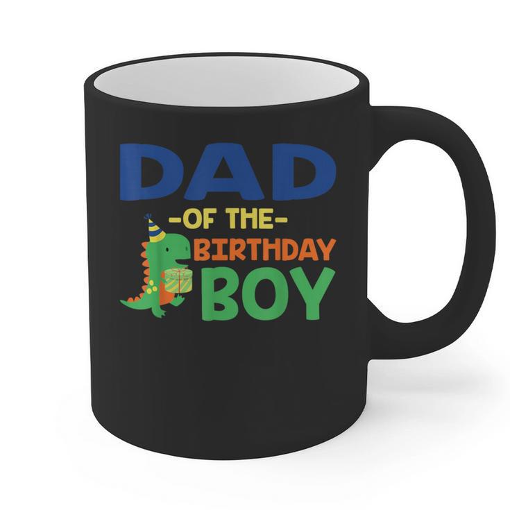 Dad Of The Birthday For Boy Saurus Rex Dinosaur Party Graphic Print Coffee Mug