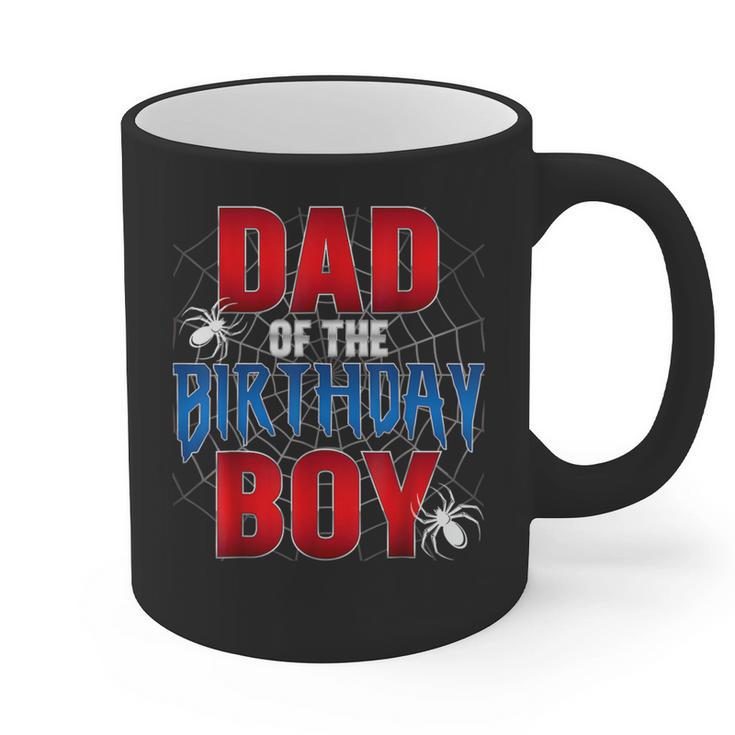 Dad Of The Birthday Boy Spider Web Birthday Party Matching Graphic Print Coffee Mug