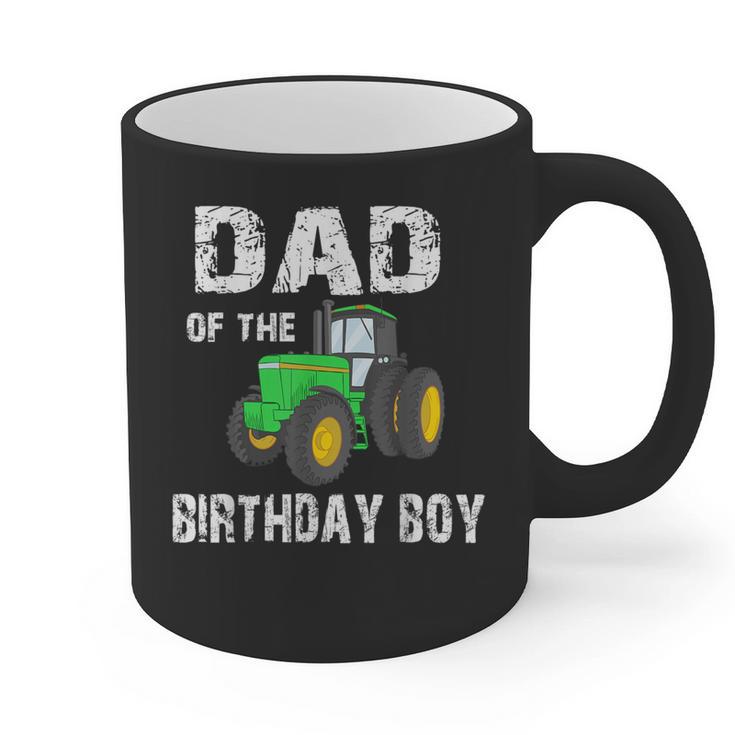 Dad Of The Birthday Boy Vintage Farm Tractor Party Family Graphic Print Coffee Mug