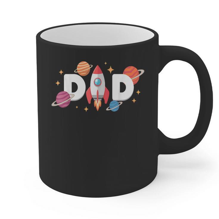 Dad Of The Birthday Boys Space Astronaut 1st Birthday Family Graphic Print Coffee Mug
