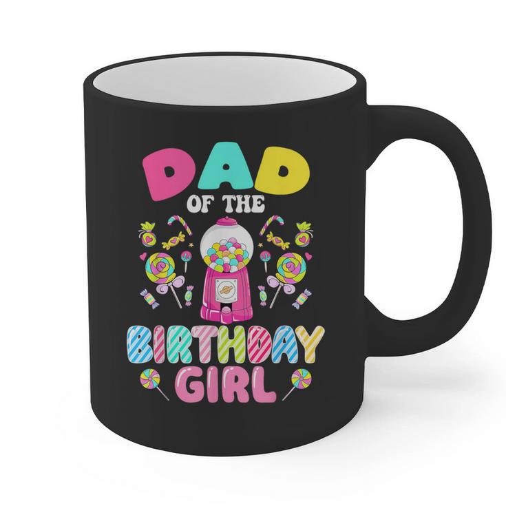 Dad Of The Birthday Girl Candy Family Bday Party Graphic Print Coffee Mug