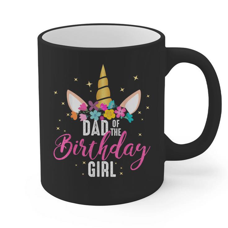 Dad Of The Birthday Girl Father Unicorn Birthday Small Graphic Print Coffee Mug