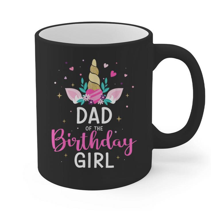 Dad Of The Birthday Girl Matching Family Unicorn Party Graphic Print Coffee Mug
