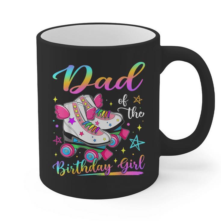 Dad Of The Birthday Girl Rolling Skate Family Matching Graphic Print Coffee Mug