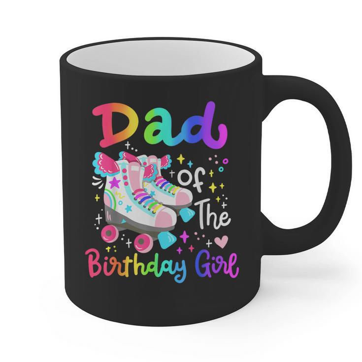 Dad Of The Birthday Girl Skater Roller Skate Family Party Graphic Print Coffee Mug
