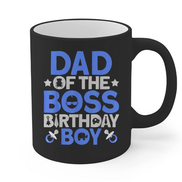 Dad Of The Boss Birthday Party Outfit Like A Boss Dad Graphic Print Coffee Mug