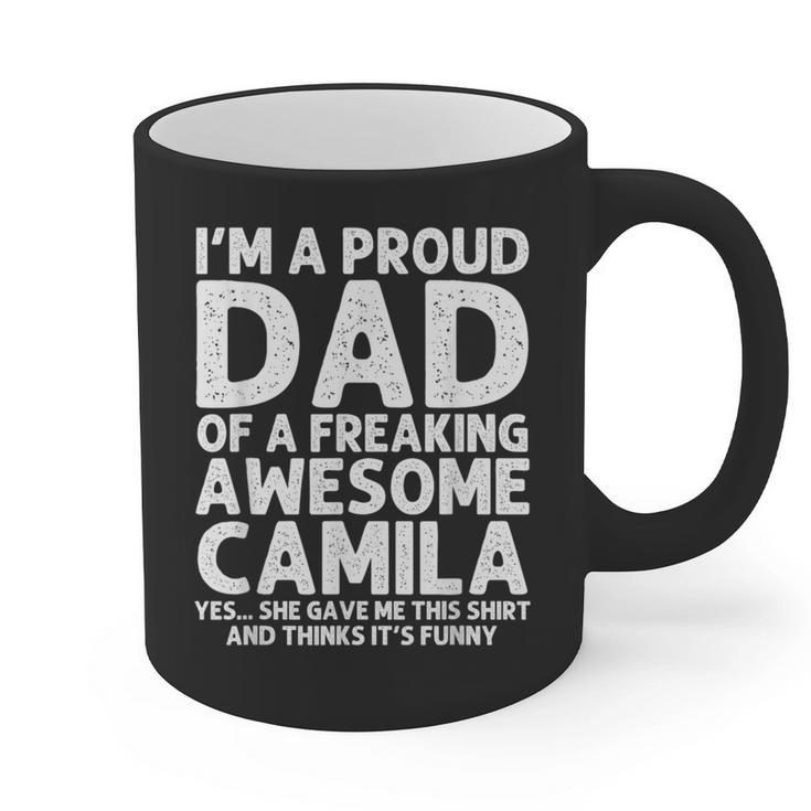 Dad Of CAMILA Father's Day Personalized Name Joke Graphic Print Coffee Mug