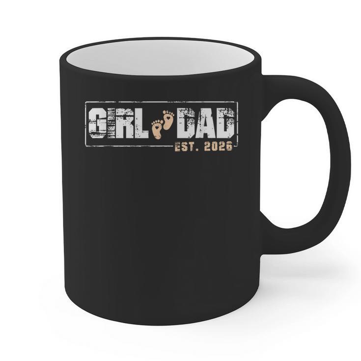 Dad Of Girl Est 2026 Baby Reveal First Father's Day Newborn Graphic Print Coffee Mug