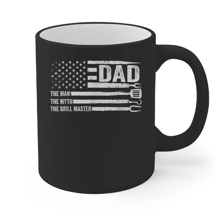 Dad The Man The Myth The Grill Master USA Flag Father's Day Graphic Print Coffee Mug