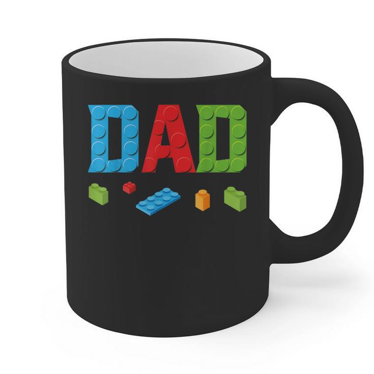 Dad Master Builder Building Bricks Blocks Family Set Parents Small Graphic Print Coffee Mug