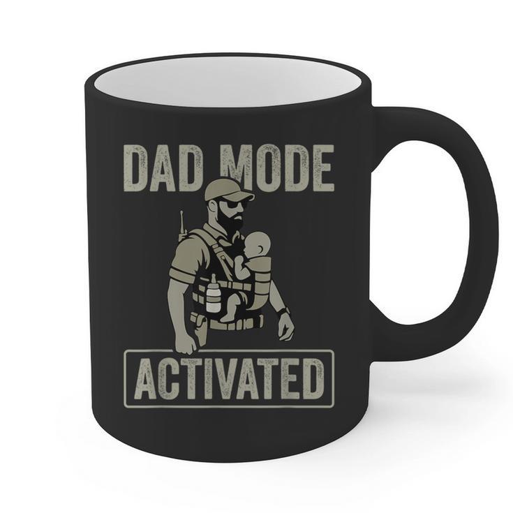 Dad Mode Activated Tactical Baby Carrier Military Father Graphic Print Coffee Mug