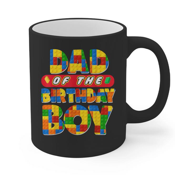 Dad And Mom Birthday Boy Building Bricks Family Party Decor Graphic Print Coffee Mug