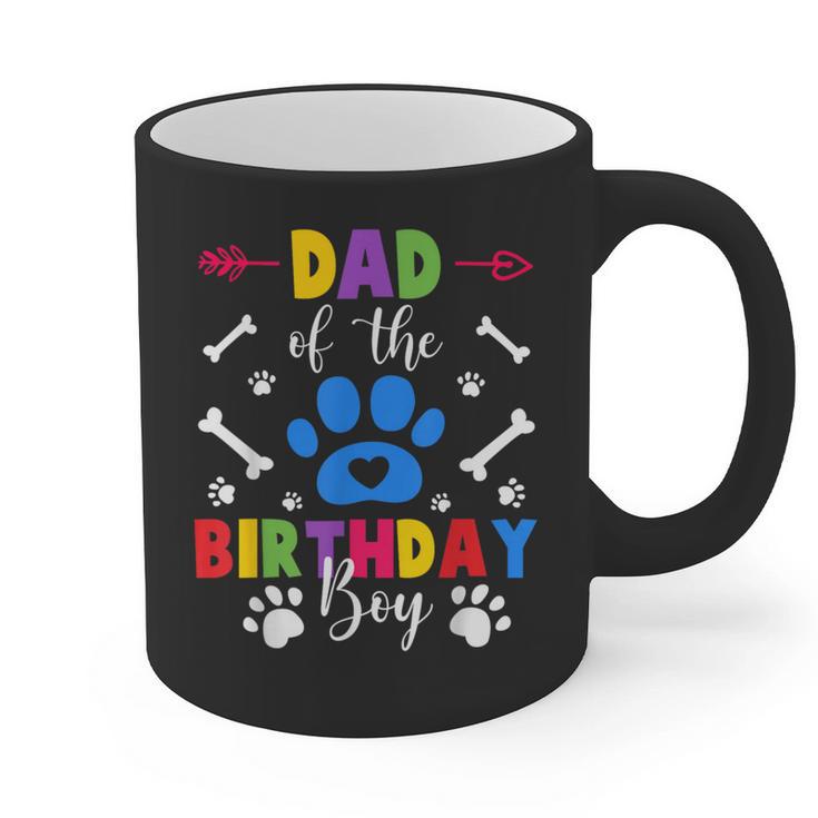Dad And Mom Of The Birthday Boy Dog Paw Family Matching Graphic Print Coffee Mug