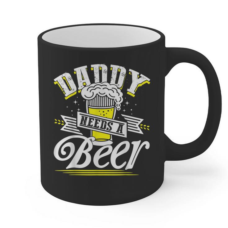 Dad Needs A Beer Button Up Shirts Beer Drinking Lover Graphic Print Coffee Mug