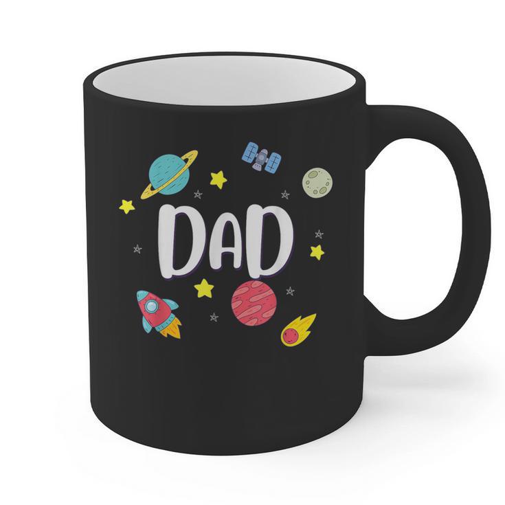 Dad Outer Space Galaxy Birthday For Family Graphic Print Coffee Mug