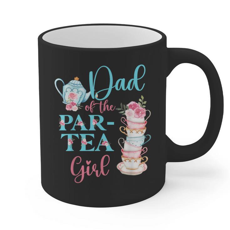 Dad Of The Par-Tea Girl Floral Tea Party Birthday Family Graphic Print Coffee Mug