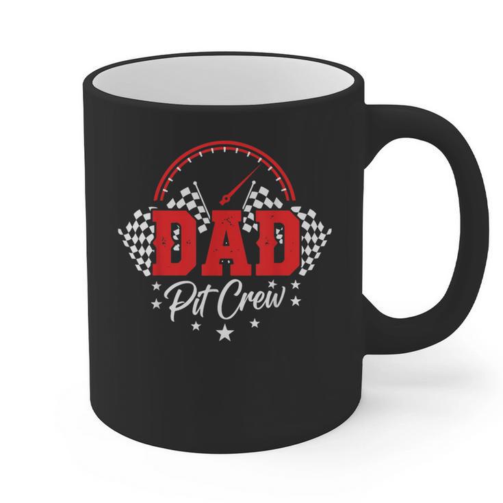 Dad Pit Crew Birthday Party Race Car Racing Family Matching Graphic Print Coffee Mug