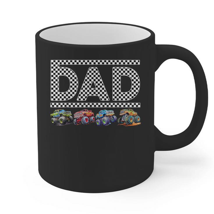 Dad Retro Monster Truck Family Crew Birthday Matching Family Graphic Print Coffee Mug