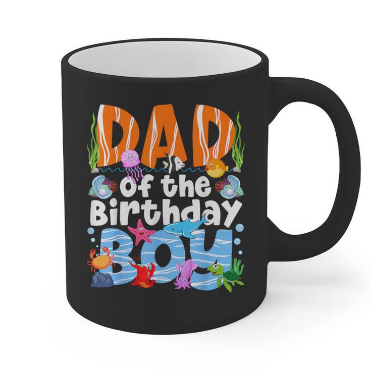Dad Under Sea Birthday Party Boys Ocean Sea Animals Themed Graphic Print Coffee Mug