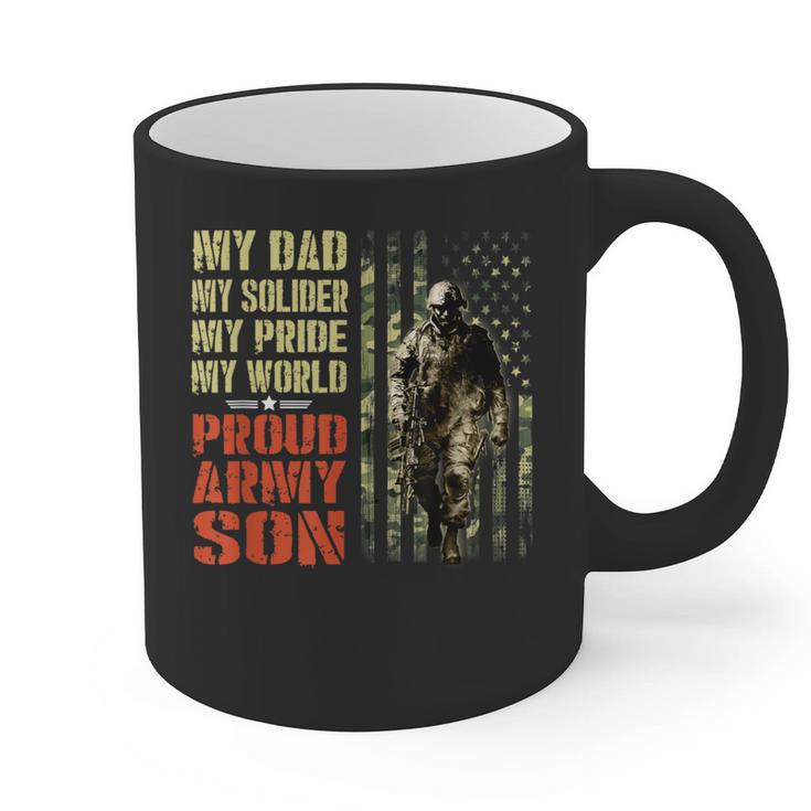 My Dad Is A Soldier Hero Proud Army Son US Military Graphic Print Coffee Mug