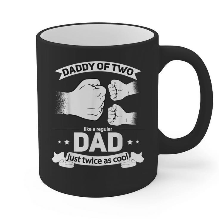 Dad Squared Fathers Day Dad Of Two Cool Daddy Of 2 Graphic Print Coffee Mug