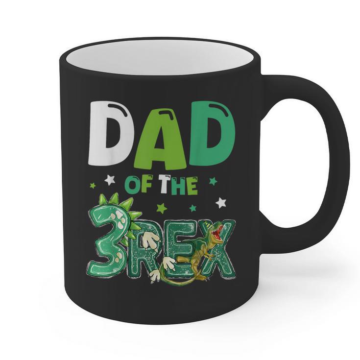 Dad Of The Three Rex Birthday Dinosaur Family Matching Graphic Print Coffee Mug