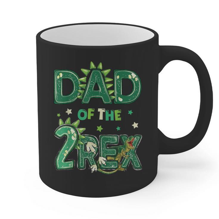 Dad Of The Two Rex Birthday Dinosaur Family Matching Graphic Print Coffee Mug