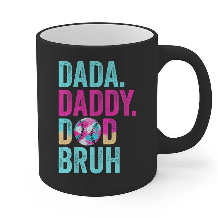 Dada Daddy Dad Bruh Baseball Drip Ice Cream Dad Bruh Graphic Print Coffee Mug